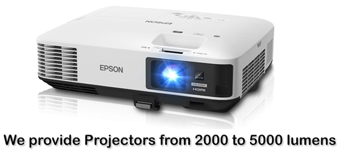 Projectors on rent or hire in Mumbai 2000 to 5000 lumens brightness